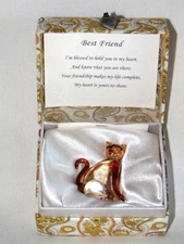 2013 ABOUT FACE DESIGNS, Messengers, Best Friend Glass KITTY CAT, Paisley Box