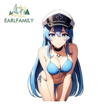 EARLFAMILY 5.1'' Sexy Chic Bikini Esdeath Wall Sticker Vinly Trunk Decal