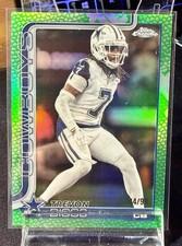 2025 Topps Chrome NFL Trevon Diggs #83 Football Leather Green /99 Dallas Cowboys