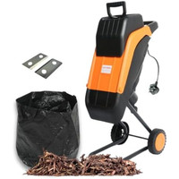  Electric Garden Chipper Shredder Mulcher - 50L Debris Bag - Adjustable 45mm Cut