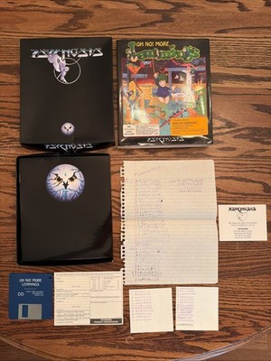 1991 Lemmings Game IBM PC Big Box 5.25  Disks with Manual and Box RARE GUC