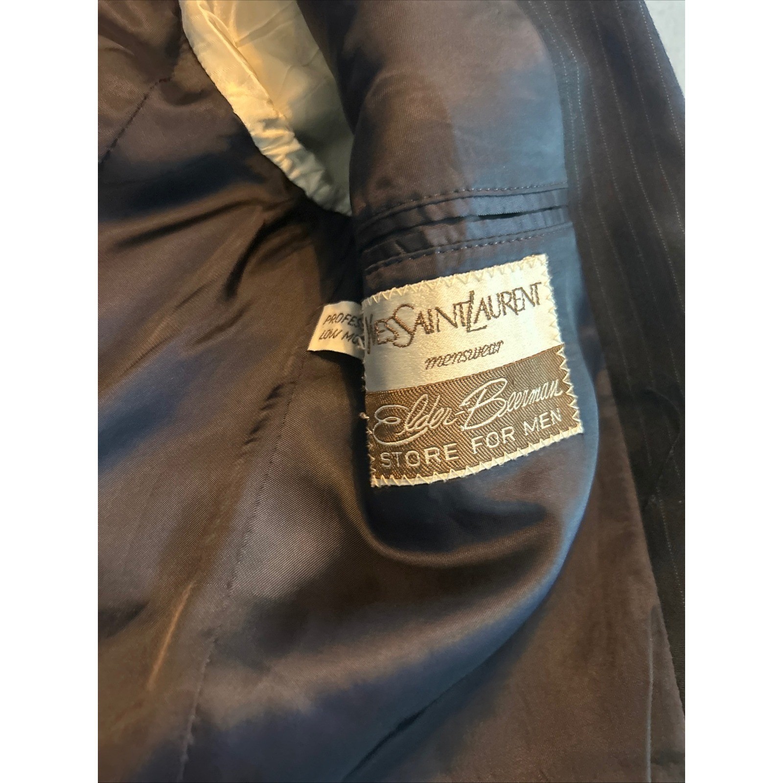 Giacca Tuta Blazer Gessato Vintage Yves Saint Laurent Italia Taglia 42L Classico