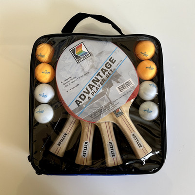 Kettler Advantage 4 Player Table Tennis Set Ping Pong Paddles and Balls Net 