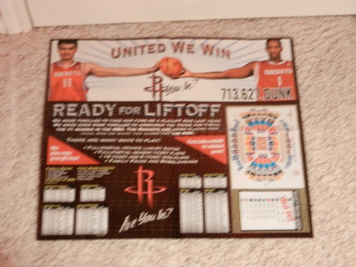 2004-2005 HOUSTON ROCKETS POSTER SCHEDULE "NEW" HOUSTON CHRONICLE - Picture 3 of 3