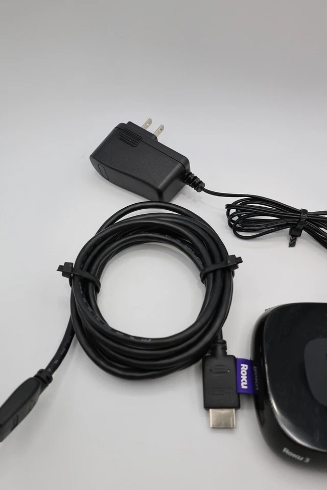 Roku 3 Media Streamer 4200X With AC Adapter/ HDMI Cable- Used no Remote - Image 4 of 4