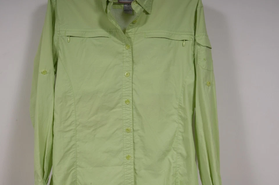 Bimini Bay Men Button Down Shirt Medium Green Nylon Vented Fishing Outdoor Shirt - Image 3 of 4
