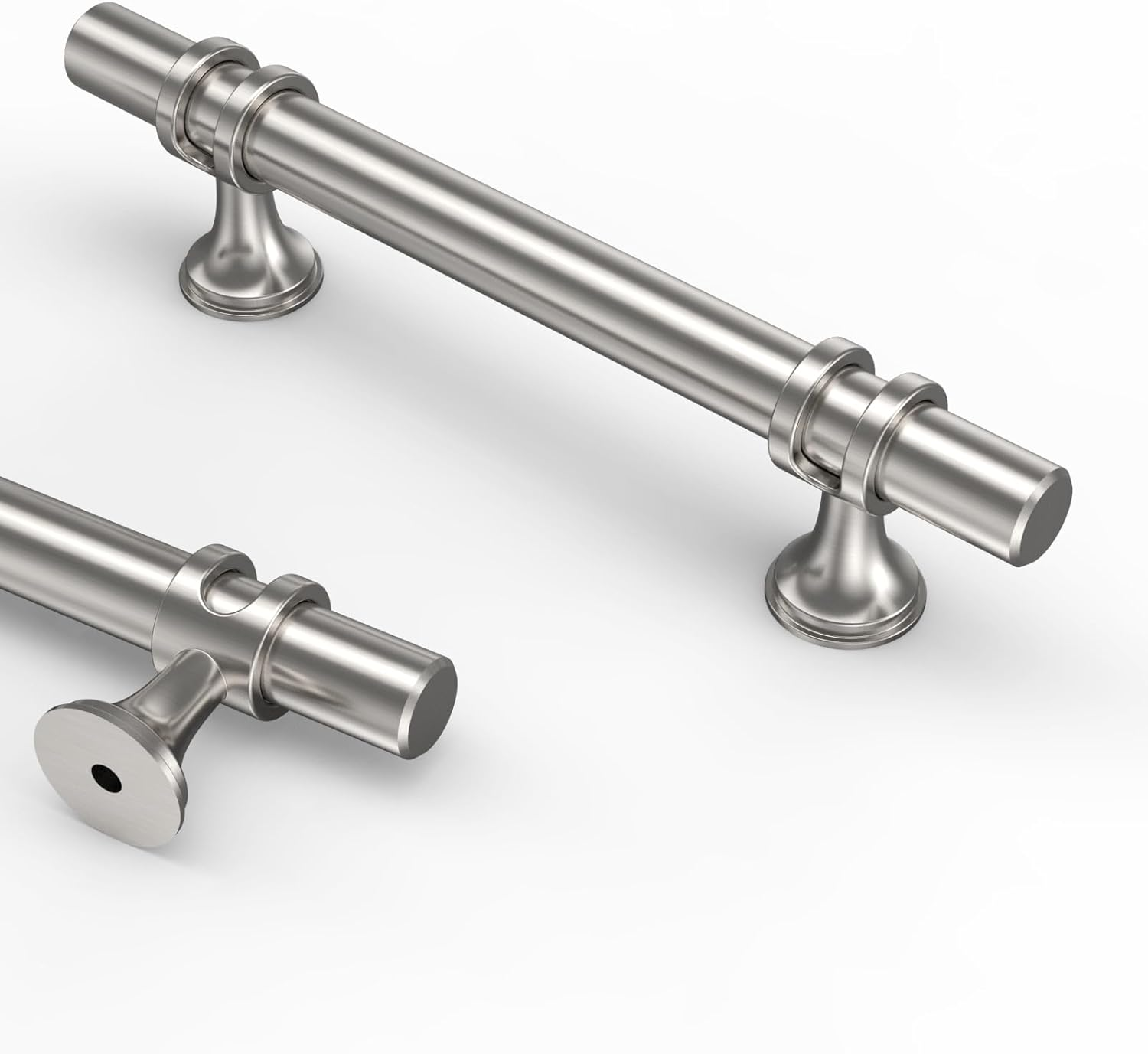 10 Pack 3.75 Inch(96Mm) Brushed Satin Nickel Kitchen Cabinet Handles, Cabinet Pu