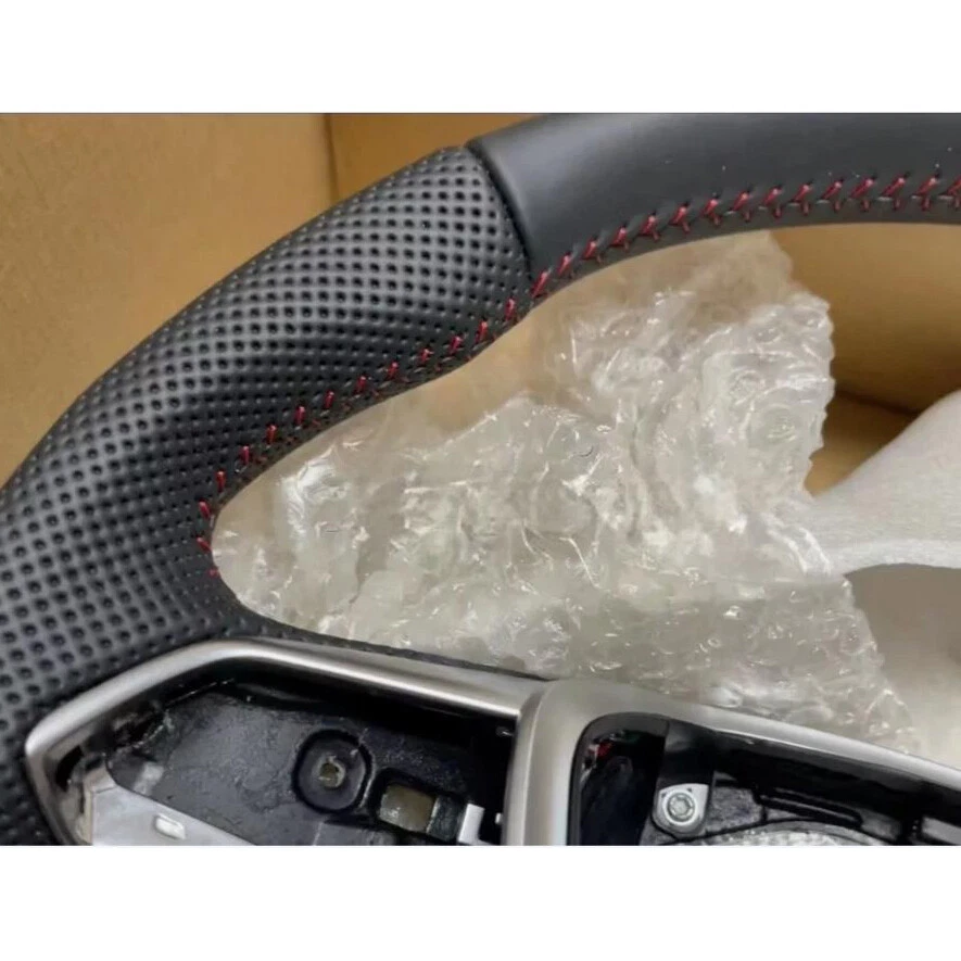 Full Leather Steering Wheel Frame For Audi RS6 RS7 A6 A7 S6 S7 S8 2019-2024 - Imagem 4 de 4