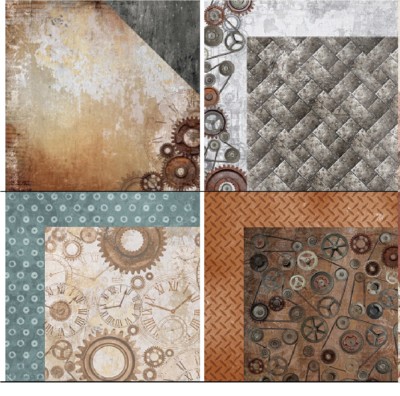 Kaisercraft Factory 42 1x Scrapbooking Papier Technik Zahnräder 12'' 30,5x30,5 cm