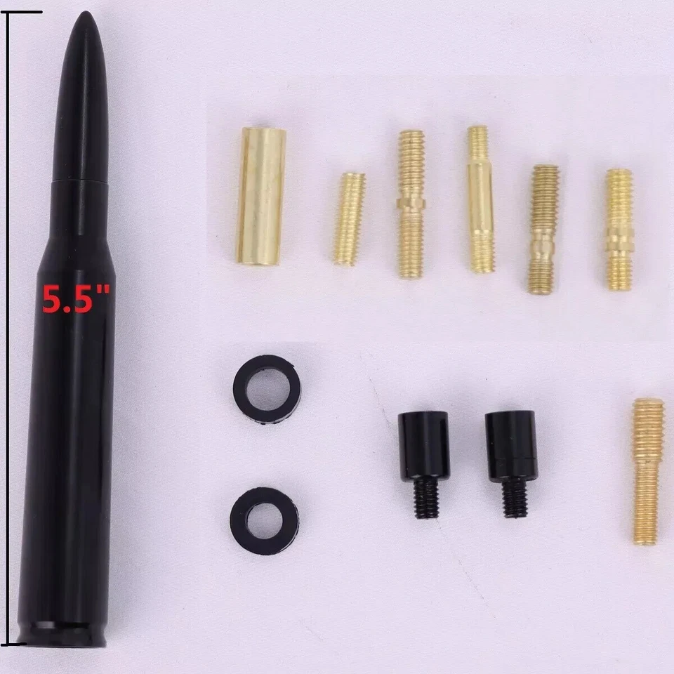 ANTENA BALA NEGRA CALIBRE 50 para CHEVY GMC CAMIÓN SUV SILVERADO SIERRA EE. UU. Foto 2 de 4