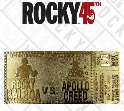 Rocky Replik 45th Anniversary Bicentennial Superfight Ticket Karte 24K Gold