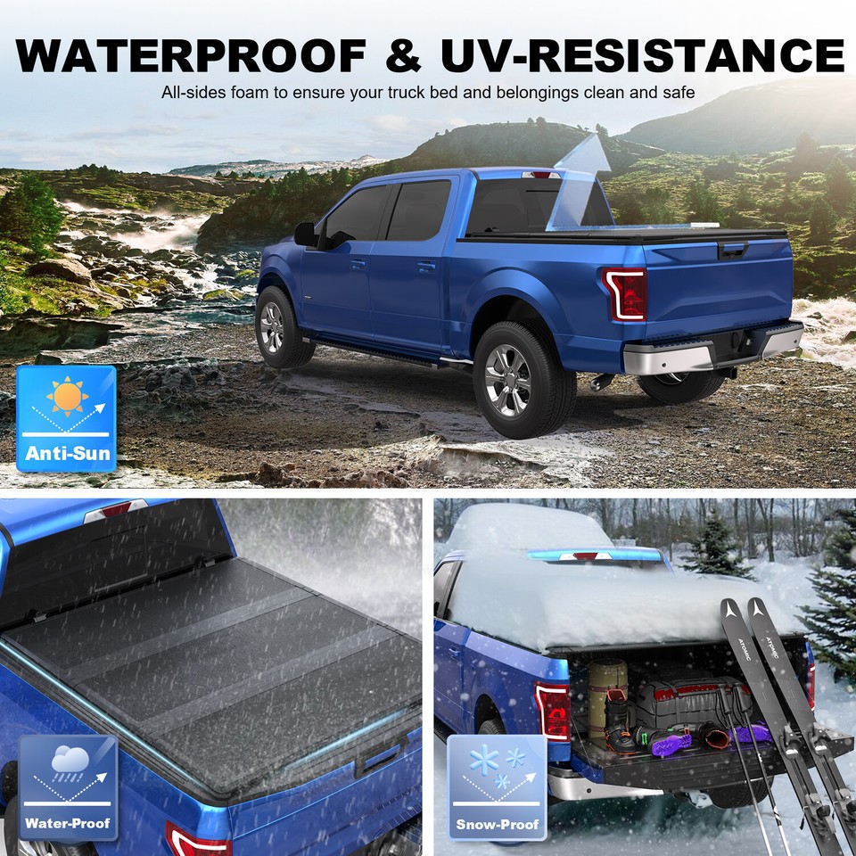 6FT Bed Hard Truck Tonneau Cover For 0524 Nissan Frontier TriFold