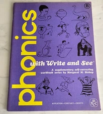 Vintage 1968 UNUSED  Phonics with Write and See workbook by Margaret M Bishop