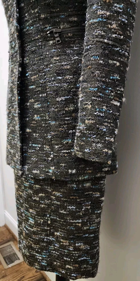 Conjunto de traje falda Carlisle 2 piezas negro agua beige tweed talla chaqueta 0 falda 4 BONITO Foto 3 de 4