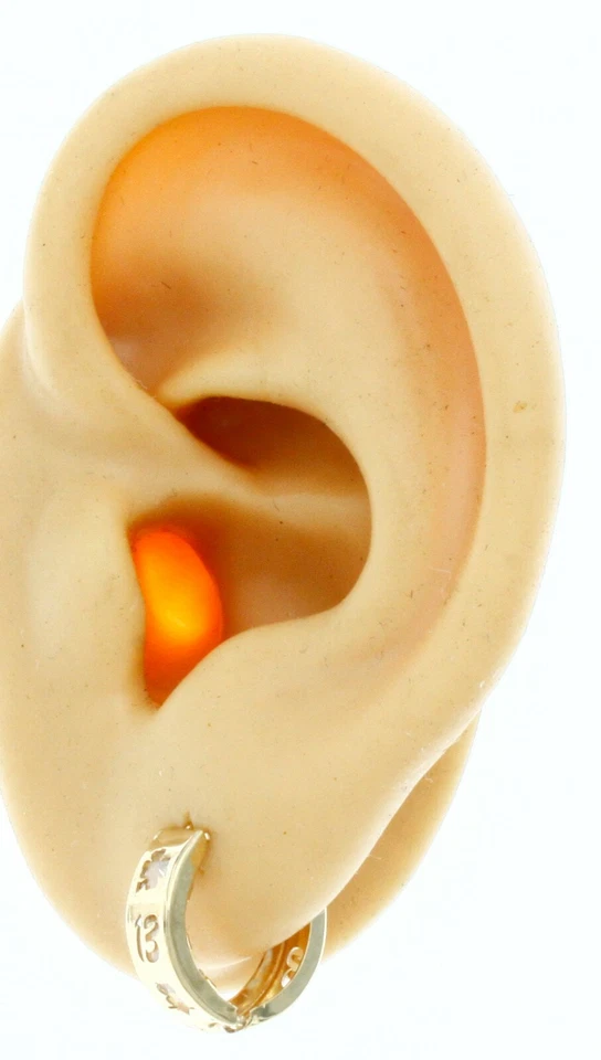 New Real 14K Yellow Gold Lucky Clover Owl 13 Reversible Huggies Hoop Earrings  - Image 4 of 4