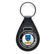 23rd Infantry ( Americal ) Division Vietnam Combat Veteran Leather Keychain