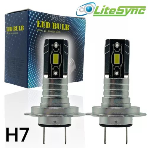 Micro H7 R2 CSP LED Headlight Bulbs Kit 10000lm For Ssangyong Kyron 2005-Onwards - Picture 1 of 17