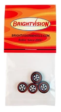 4 Brightvision Redline Wheels – 2 Large & 2 Med Cap Deep Dish Dull Chrome Style