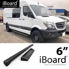 APS Running Board 6in Aluminum Black Fit Dodge Mercedes-Benz Sprinter 10-26
