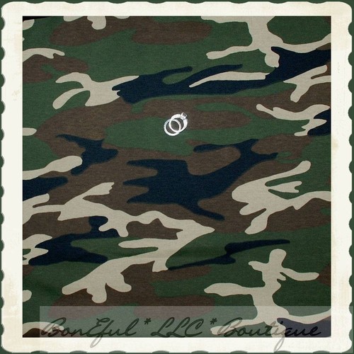 BonEful Fabric FQ Cotton KNIT Army Green US Camouflage Military Print Toy Story - Picture 8 of 11