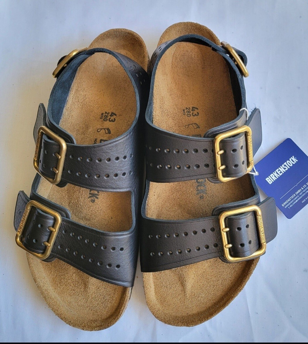 Birkenstock Milano Bold Gap Black Leather Regular Wide | eBay