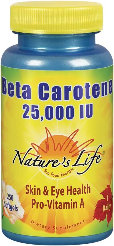 Nature's Life Beta Carotene 25,000 IU | Helps Support Healthy Immune Function &