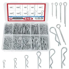 558pcs Split Cotter Pin and Hair Pin Set Zinc Plated 45# Steel Cotter & Hitch...