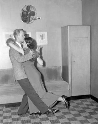 Ted Nelson of NYU demonstrating the Flea Hop at Roseland with Anit .. Old Photo