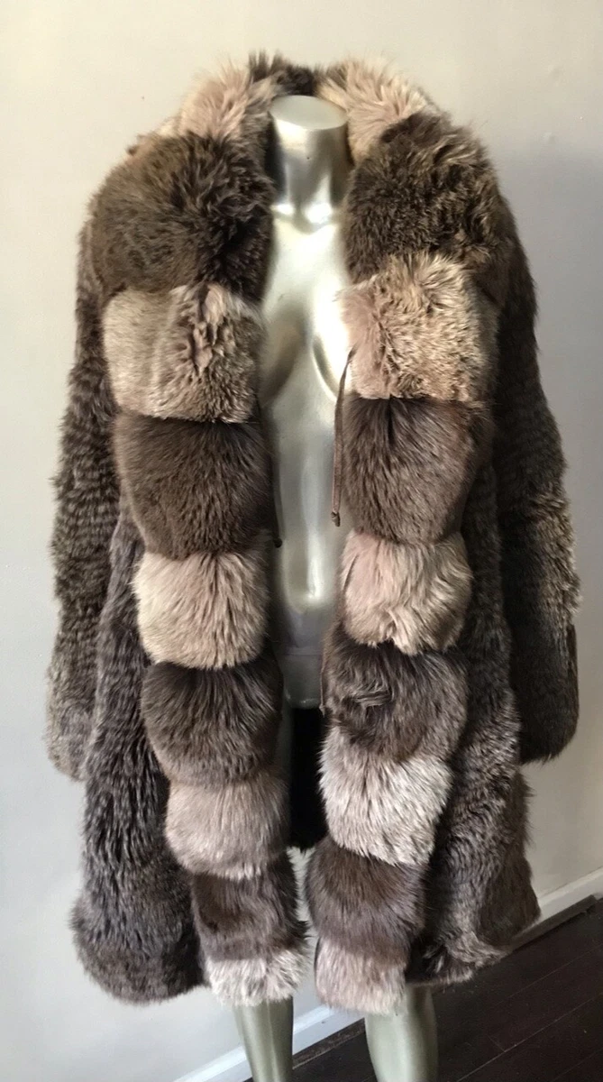 Fendi Rare Fox Fur I Magnin Russian Sable Brown Designer Italy Midi Coat L  $60K