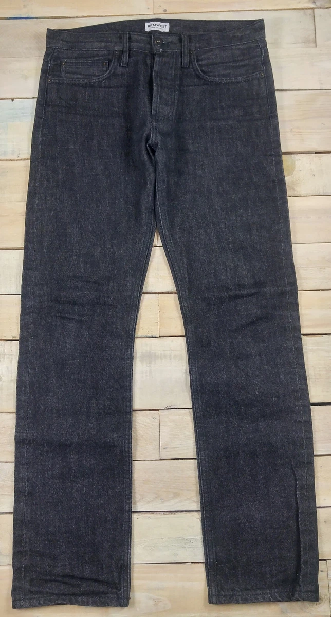 RPM WEST New Classic Selvedge Denim Black Jeans Size 31x32.5 USA Made