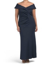 X by XSCAPE Plus Scuba Ruched Back Dress (size 14W)