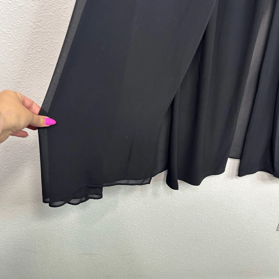 Joseph Ribkoff Black Trends Crepe Layered Palazzo Wide Leg Pants Women’s Size 4 - Image 4 of 4