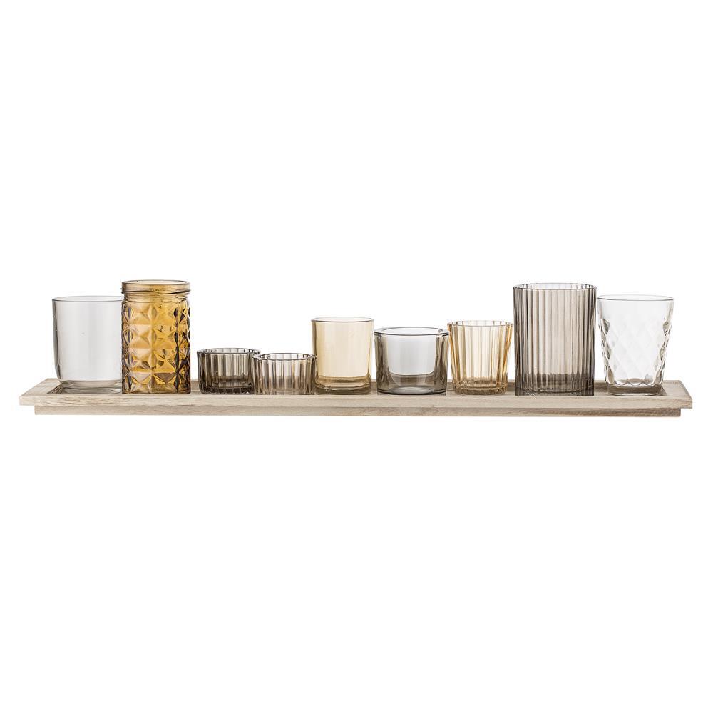 Отель Bloomingville Holztablett mit Teelichthaltern 10-Дизайнерский дом teilig braun 5890₽