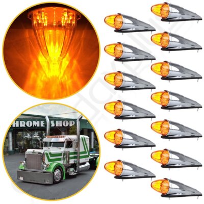 13X 17 LED AMBER TORPEDO CAB MARKER ROOF RUNNING TOP LIGHT FOR KENWORTH
