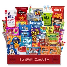 Cesta de bocadillos y caja de bocadillos - Caja de dulces de bocadillos americanos - Caja de bocadillos universitarios regalo