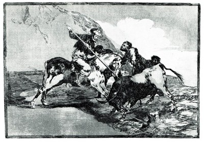 Goya - Die Art, wie die alten Spanier jagten A1-A4 Poster Kunst Gemälde M