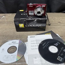 PARTS Nikon COOLPIX L22 12.0MP Digital Camera Red Powers Up Lens Error