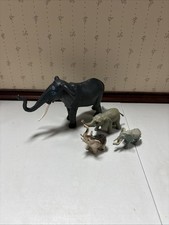 Lot of 4 Plastic Elephant Figurines Toys