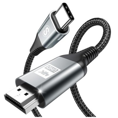USB C HDMI Kabel 2M 4K@60Hz geflochten Thunderbolt kompatibel Fernseher Monit...