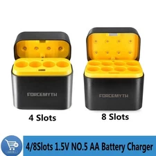 4 / 8 Slot 1.5V NO.5 AA Battery Charger Type-C Charging Box Storage Case Holder