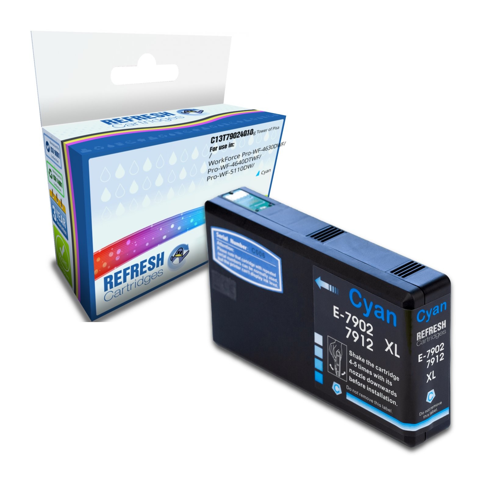 Refresh Cartridges Cyan C13T79024010 Ink Compatible With Epson Printers