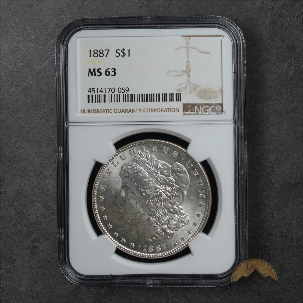 NGC Grade MS 63 1887 Year Morgan US Dollars (1878-1921) for sale