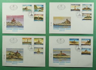 DR WHO 1991 YUGOSLAVIA 4 FDC LIGHTHOUSE COMBO S05773