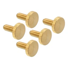 5pcs M4x10mm Knurled Thumb Screws Flat Tip Brass Bolts Grip Knobs Fasteners