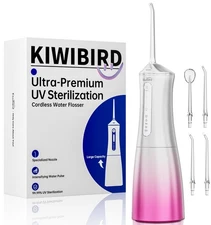 Water Dental Flosser with UV-C Sanitization, Cordless Oral Irrigator, 3 Modes...