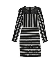 bar III Womens Mesh Insert Bodycon Dress