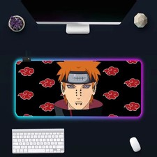 05 Anime N-narutos RGB PC Gaming Keyboard Mouse Pad LED Glowing Mouse Rubber Mat