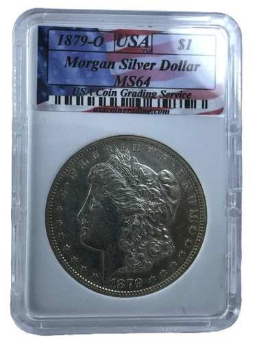 1879-O $1 Morgan Silver Dollar USA Coin Grading "Mint State 64" Slab