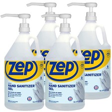 Zep Instant Hand Sanitizer Gel - 1 Gallon Case of 4 ZUIHSG128P - Includes
