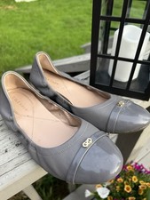 Cole Haan Elsie Slip On Cap Toe Ballet Flats 6.5 B Womens Gray Comfort